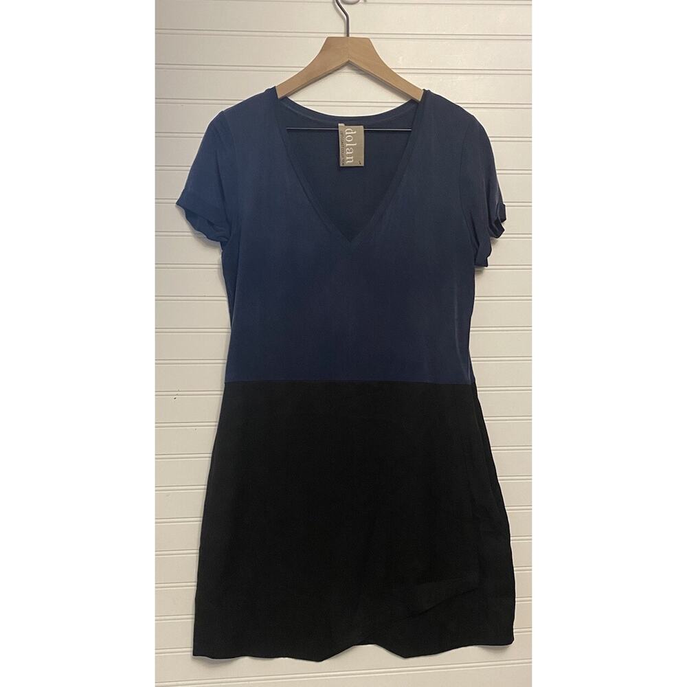 DOLAN Left Coast Horizon Colorblock Mini Dress Size S Blue Black Short Sleeve